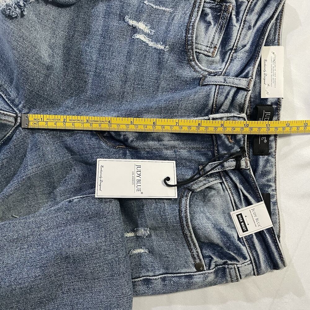 NWT Judy Blue High Rise Heavy Destroy Flare Jeans JB88457 Medium Wash Size 3/26 - Picture 11 of 14